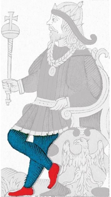 Symbolique des jambes croisées de l'empereur du tarot de marseille