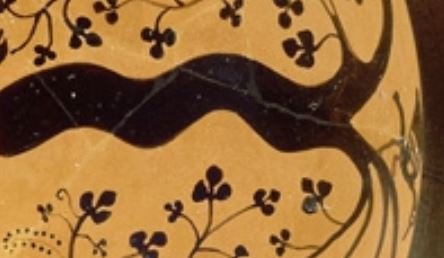 détail d'une coupe étrusque du sixième siècle en parallèle de la carte de l'amoureux du tarot