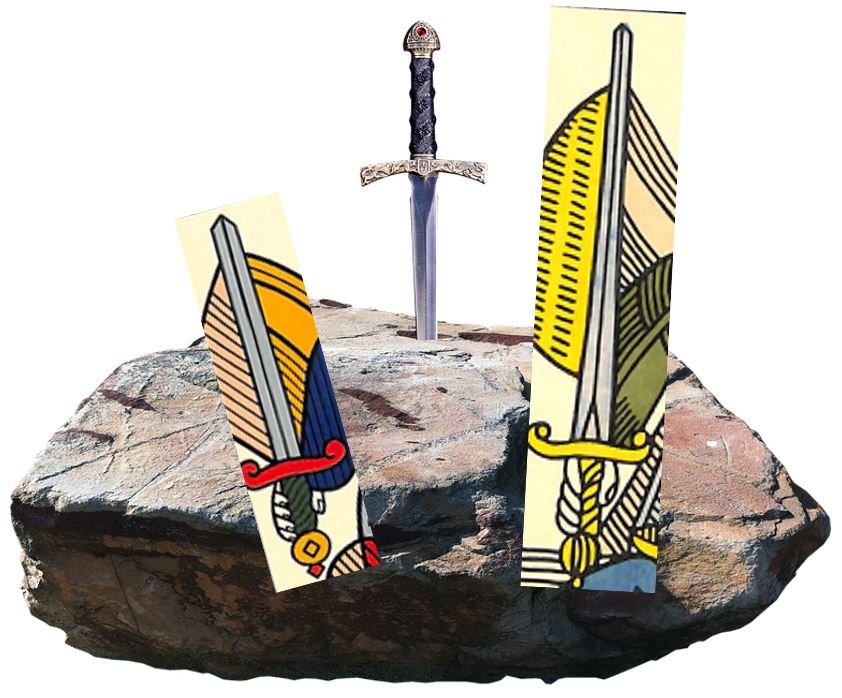 l'épée de la justice du tarot, telle Excalibur