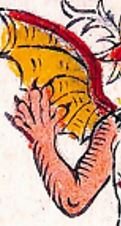 détail de la main du diable du tarot de marseille