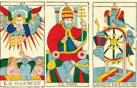 combinaison des cartes du tarot jugement, pape et roue