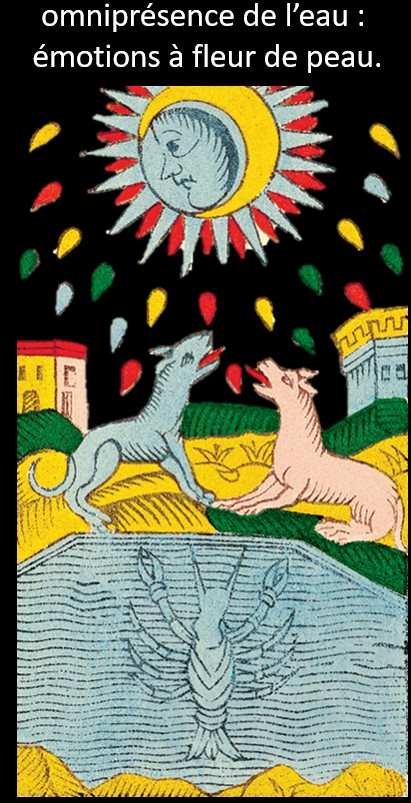 carte de la lune en tirage de tarot