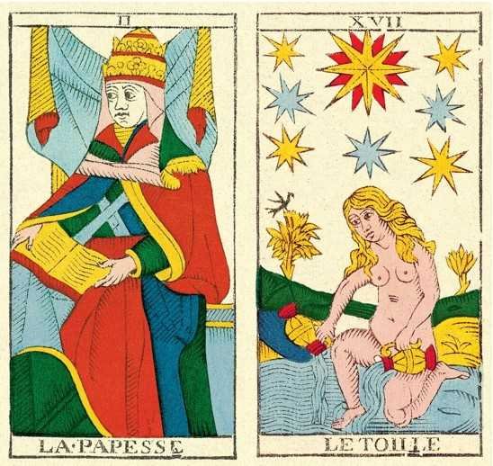 combinaison cartes tarot papesse étoile