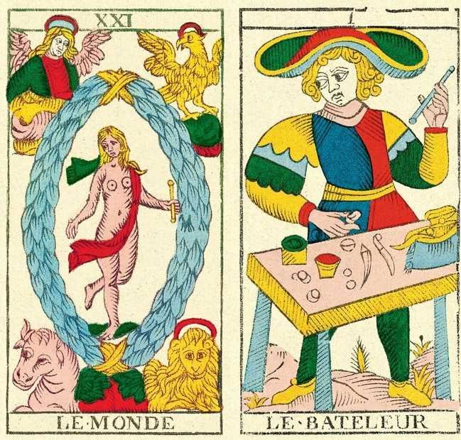 combinaison des cartes du tarot du monde et du bateleur