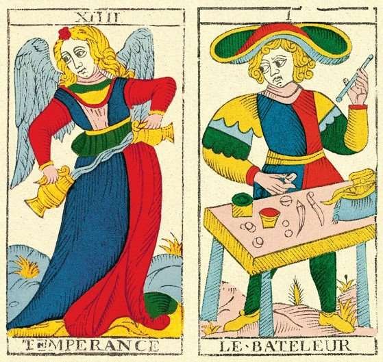 combinaison cartes tarot tempérance bateleur