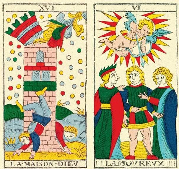 combinaison cartes tarot maison-dieu amoureux