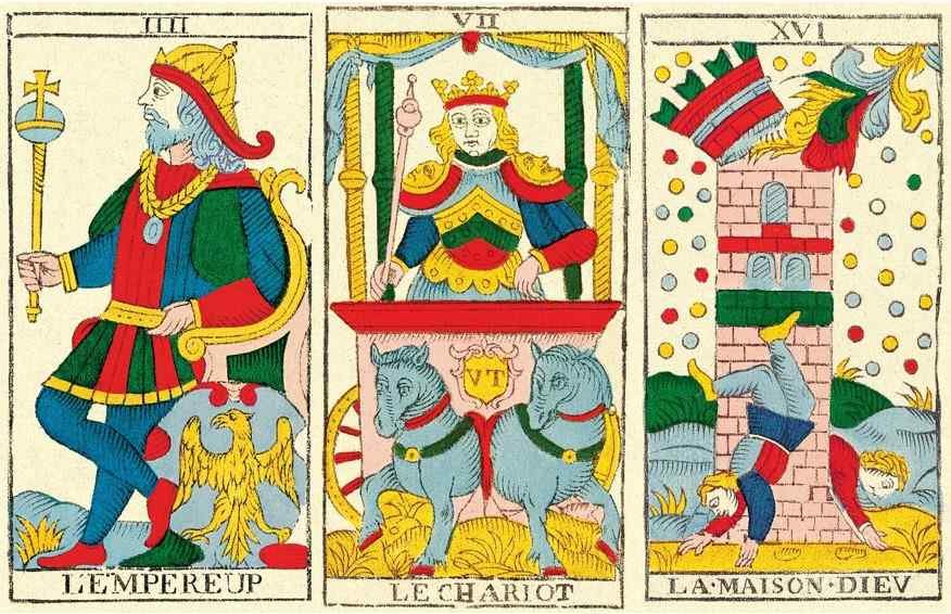 association cartes tarot empereur chariot maison-dieu