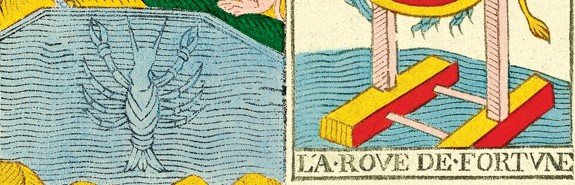 l'eau dans la combinaison cartes tarot lune roue