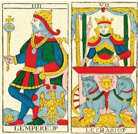 combinaison cartes tarot empereur chariot