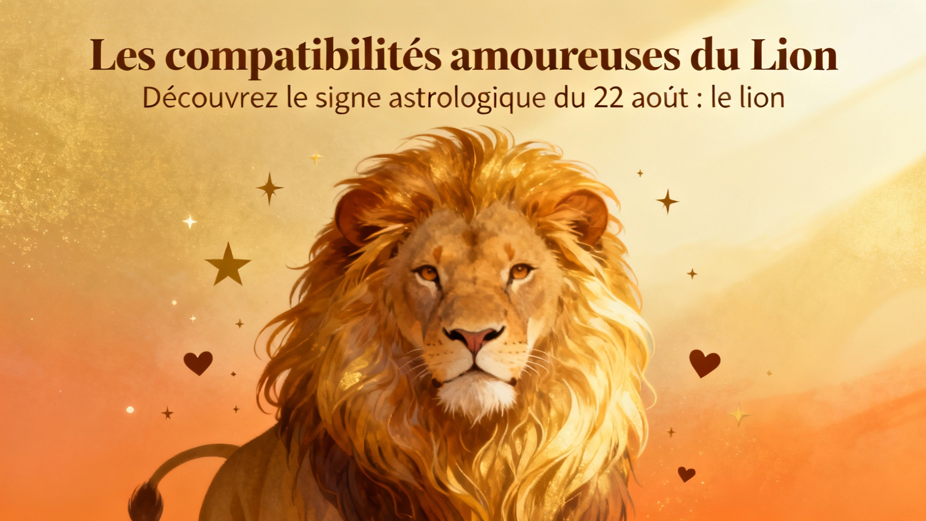Découvrez le signe astrologique du 22 août : le lion 1 Les compatibilités amoureuses du Lion