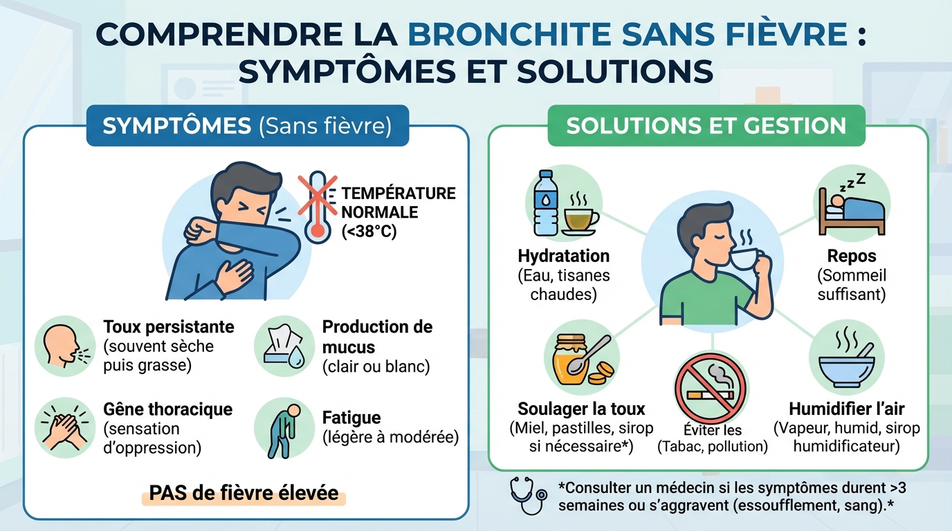 Comprendre la bronchite sans fièvre : symptômes et solutions 1 Causes de la bronchite sans fièvre