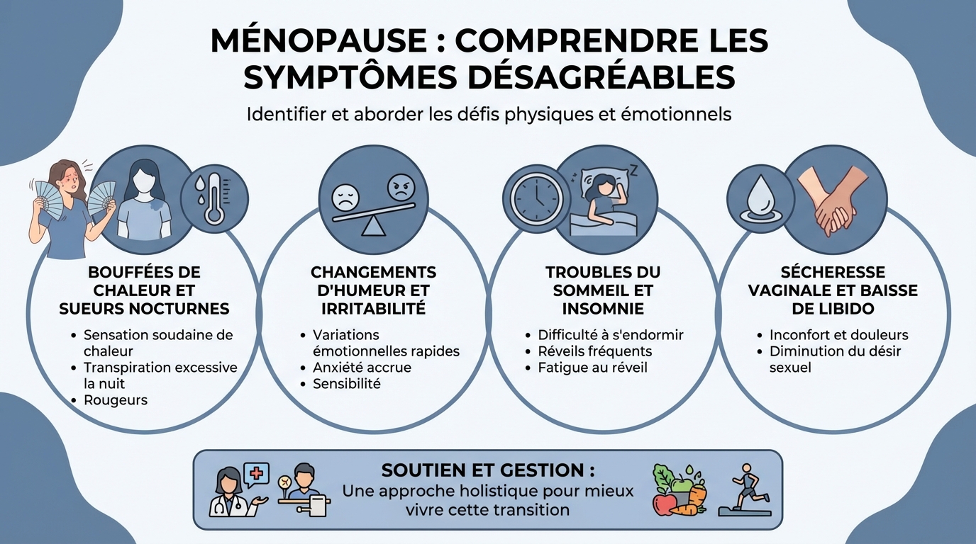 Ménopause : comprendre les symptômes désagréables 1 Comment gérer ces symptômes ?